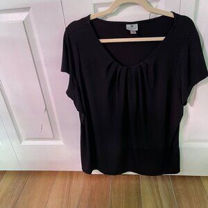 Worthington Black Cap Sleeve Top Size 2X